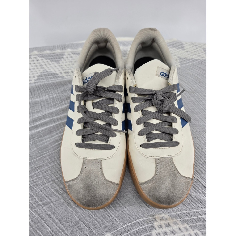 Adidas VL Court 3.0 Mens Cream Blue Gum Sole Sneakers IH6741 Size 9.5